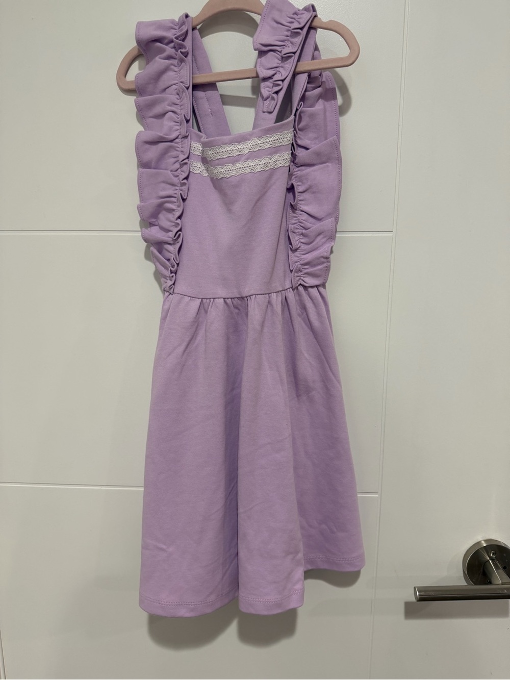 Janie and Jack Lavender Ruffle Strap Dress with Lace